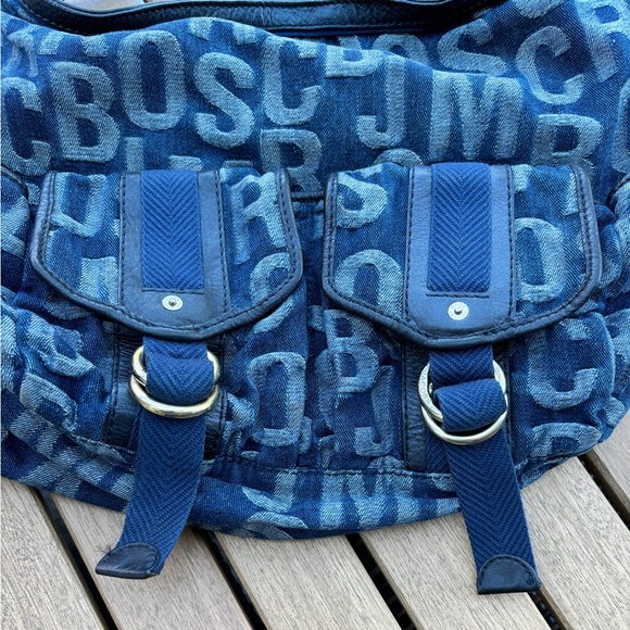 Marc Jacobs Denim Logo Hobo Shoulder Bag - Picture 7 of 12